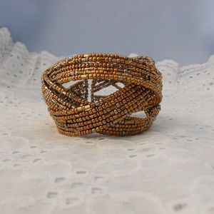 Fantastic Beaded Braided Wire Cuff Bracelet